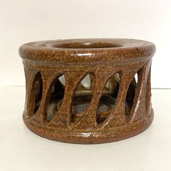 Ceramic Lantern Pottery Art Tea Light Luminary Candle Holder 2.75 in tall x 4.5 - Picture 5 of 14